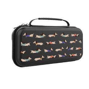 Dachshunds Switch Carrying Case For Nintendo Switch OLED/Switch Accessories, Carry Protective Bag, Cute Dog Travel Game Console Cases, Controller Hard Shell Holder With 20 Cartridge Slots J39
