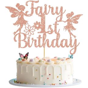 Fairy First Birthday Cake Topper Fairy Cake Decorations Fairy First Birthday Decorations