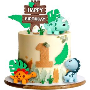Dinosaur Cake Toppers Dinosaur Cake Decorations with Happy Birthday Sign Cake Topper for Birthday Party Baby Shower Dinosaur Theme Party Decoration