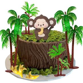 Rsstarxi 22 Pack 3D Dinosaur Cake Topper Dinosaur Eggs Ancient Forest Volcano Cake Pick for Baby Shower Kids Birthday Party Cake Decorations Supplies