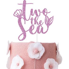 Two the Sea Cake Topper, Mermaid 2nd Birthday, Under the Sea, Two Sweet, Ocean Theme Happy 2nd Birthday Party Decorations for Kids