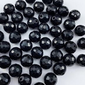 Crystal Glass Beads 100 Pieces 8mm Round 96 Faceted Glass Spacer Beads for Jewelry Making Bracelet Necklace Earring DIY Craft(Transparent AB)