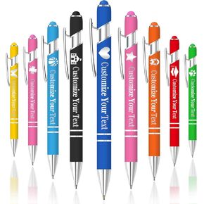 Gowelly Custom Pens Personalized Pens in Bulk - Marketing Customizable Engraved Pen Gifts With Name Business Logo Text - Personalized Office Gifts for Boss Coworker