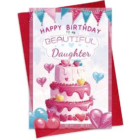 FLYAB Aunt Birthday Card - 5.5"x8" Flower Birthday Gift with Envelope Gift Cards for Her Aunts Aunty Women from Nephew Niece