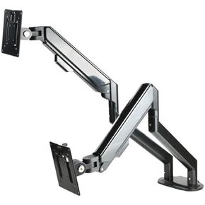 13-32 inch Dual-Screen Monitor Computer Stand, Rotating Lifting Telescopic Stand, Gas Spring Double-arm Stand(Black)