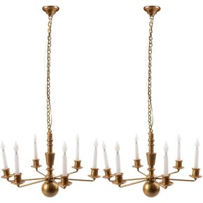 2pcs Model Chandelier,Miniature Led Hanging Lamp,Dollhouse Miniature Retro Chandelier,Miniature Scene Lamp,Dollhouse Lighting Playhouse Accessories,Led Decor Models Miniature Ceiling Lamp