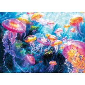 1000 Piece Puzzles for Adults,Colorful Coral Anemone Jigsaw Puzzle,Blue Ocean Puzzles 1000 Pieces,Creative Games Difficult Underwater World Puzzle Home Decor Toy for Adults (27.5"x19.6"), 1:1 Poster