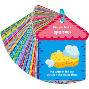 SpriteGru 30PCS Indoor Scavenger Hunt Cards, Double-Sided Card Toddler Activity Game for Homeschooling, Kids & Preschoolers, 1 Plastic Ring Included