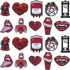 20 Pieces Mixed Halloween Pendant Bulk Punk Pendant Halloween Themed Charms for Jewelry Bracelets Necklace Earrings Making DIY Decoration Craftin