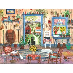 Bits and Pieces - 300 Piece Jigsaw Puzzle for Adults - 18" x 24" - The Potting Shed - 300 pc Large Pieces Gardening Country Jigsaw by Mary Ann Vessey
