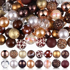 Sasylvia 100 Pcs 20 mm Rhinestone Beads Shine Disco Ball Bubblegum Plastic Chunky Loose Round Spacer Beads for Jewelry Making DIY Craft Pen Bracelet Supplies