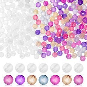 1000pcs Plastic Uv Beads Beads Uv Color Changing Beads Spacer Loose Bead for DIY Bracelet Necklace Making Hair Crafts (Random Color)