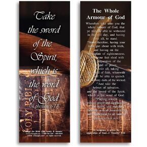 The Whole Armour of God - Set of 25 Bible Reference Cards (2"x6") - Perfect for Sharing Your Faith, Bible Study, Encouragement, Church, and Gifts