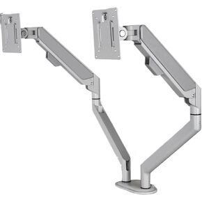 Left and Right Dual-Screen Monitor Splicing Heightening Bracket Desktop Lifting Horizontal and Vertical Screen Switching Rotating air Pressure Stand(Gray)