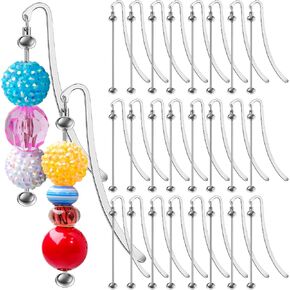 مرجعية قابلة للخرز Silver DIY Barn Bar Pendant Modern Bead Barkmark Metal Jewelry Craft Charm for Beads for Book Book Teacher Student Supplies