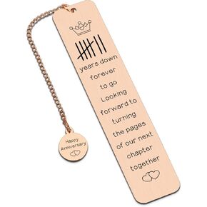 7 Year Anniversary Copper Gifts for Him Her 7th Wedding Anniversary Bookmark for Couple Wife Husband Marriage Gifts for Boyfriend Girlfriend Copper Gifts for Men Women Romantic Birthday Valentines