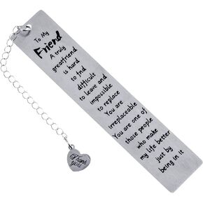 Friend Bookmark for Women, Bookmark Gifts for Best Friend, Book Lovers Gifts Friendship Bookmarks Metal Book Marker for Reading Women, Graduation Gifts