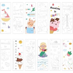 Large Bookmarks Pack, Various DIY Paper Bookmarks, Exquisite Colorable Cards for Kids Teens Boys Girls Students,Trendy Tabs Note for Book Diary Notebook - 36 Pcs