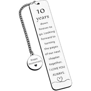 10th Anniversary Tin Gifts for Couple 10 Year Wedding Anniversary Tin Gift for Women Men Bookmarks Gift for 10th Anniversary Date Night Gifts for Husband Anniversary Wedding Gift for Wife