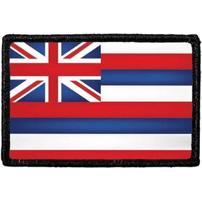 Hawaii State Flag - Color Morale Patch | Hook and Loop Attach for Hats, Jeans, Vest, Coat | 2x3 in | by Pull Patch