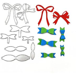 Metal 8pcs Bow Die Cuts, Bowknot Cutting Die DIY Crafts Template Mould Stencils for DIY Embossing Card Making Album Decorative Paper Scrapbooking