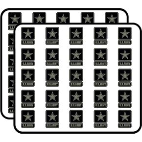 2 Piece US Army Logo Black & Green Subdued Color (US Army Military) Sticker for Scrapbooking, Calendars, Arts, Kids DIY Crafts, Album, Bullet Journals