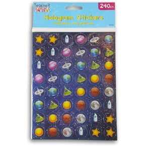 Holographic Stickers – Space. Planets, and Satellites for Crafts, Scrapbooks, Rewards - 240 Pc, 13005