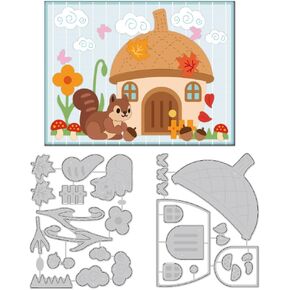 Pumpkin Truck Cutting Dies Autumn Card Making Die Stencil Scrapbooking Embossing Carbon Steel Template Dies for Greeting Cards Craft Album Thanksgiving Halloween Invitation Decor