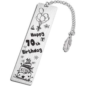 Stainless Steel Bookmark for Book Lover for Kids Girls Women Men Book Marks Happy 70th Birthday Christmas Gift