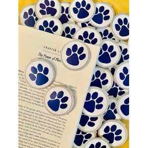Fun-n-nuf Blue Paw Print Bookmarks for Kids – Mascot Clip Over the Page Book Markers – Cute Animal Bookmarks for Reading Rewards, Classroom Prizes, Teacher Gifts, Inspiring Kids’ Accessories - 36 Pack