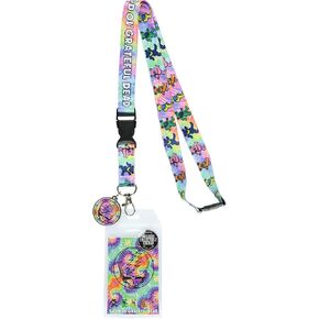 Grateful Dead Lanyard Tie-Dye Dancing Bears Clear ID Badge Holder Keychain