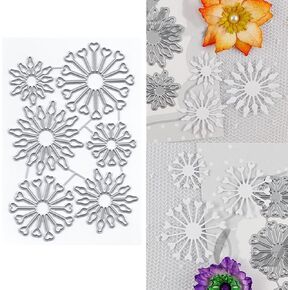 Heart Shaped Stamen Metal Cutting Dies for Card Making, Paper Embossing Die Cuts Kit Templates Supplies, Photo Frame Album DIY Scrapbooking Stencils Sets