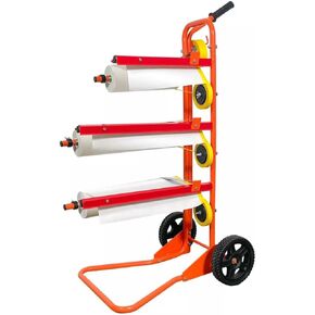 Portable Slimline Mobile Masking Paper Machine Dispenser Stand Holds Multiple Rolls Masking Machine Mobile Tree Style Mobile Masking Paper Station & Tape Dispenser Station, Stand Holds Multiple Rolls