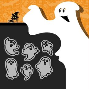 Silver Die-Cutting and Embossing,Ghosts HalloweenCutting Dies, Ghost Shape Metal Die,Cuts Embossing Stencil for Card,Making Scrapbook,Craft Decoration Supplies Die-Cuts,Dies for Card Making