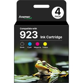 923 Ink Cartridges for HP Printers Replacement for HP 923 Ink Cartridges Combo Pack Without Chip 6C3Y6LN Works for OfficeJet 8122e Pro 8135e 8139e 8138e Printer Black Cyan Magenta Yellow (4-Pack)