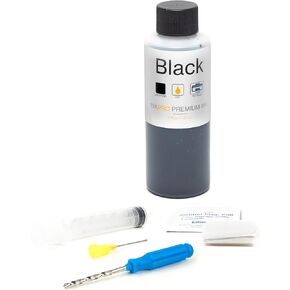 Premium Black Ink Refill Kit for Canon PG-210, PG-210XL, PG-240, PG-240-XL, PG-245, PG-245XL Cartridges 4oz 118mL