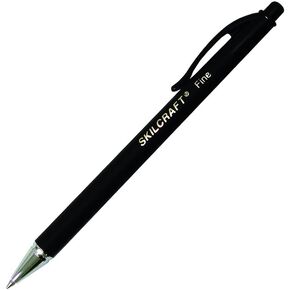 SKILCRAFT 7520-01-352-7309 Rubberized Fine Ball Point Pen, Black (Pack of 12)