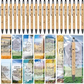 20 Set Spanish Christian Gift for Women Bulk Bible Verse Pens with Scripture Bookmarks Inspirational Religious First Communion Pen for Teacher Church Sunday School Student
