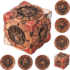 Metal Spinner Dice Set for D&D: 7-in-1 Game RPG Battle Dice with 3D Dragon Relief - Gift for Dungeon Masters, for DND Player - Polyhedral Roleplaying Fantasy Tabletop Accessories with Gyroscopic