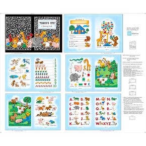 QT Fabrics Sew N Go VIII Teacher's Pet Soft Book Panel Multi