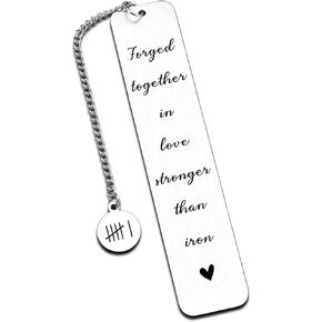 6 Year Anniversary Wedding Gifts for Him Her, Iron Gifts for 6th Anniversary, Iron Gift for Him Her, Anniversarys Bookmark for Men Women,Wedding Anniversarys Gift for Husband Wife Boyfriend Girlfriend