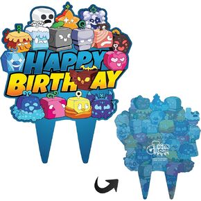 Blox Fruits Birthday Cake Topper Blocks Gamer Party Decor