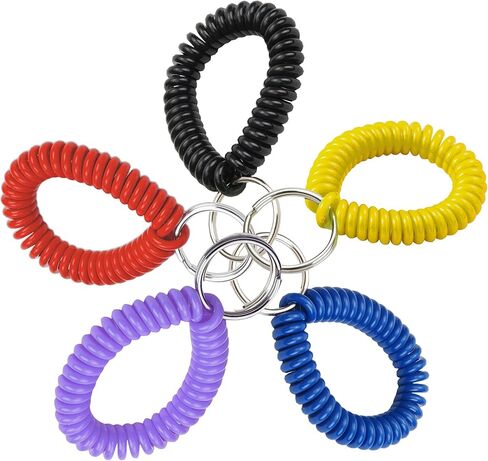 Wrist Coil with Split Key Ring, Blue, PK5 in Saudi Arabia