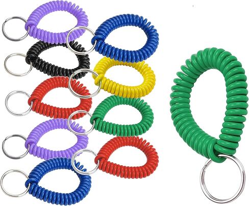 Wrist Coil with Split Key Ring, Blue, PK5 in Saudi Arabia