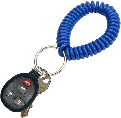 Wrist Coil with Split Key Ring, Blue, PK5 in Saudi Arabia