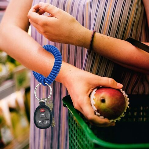 Wrist Coil with Split Key Ring, Blue, PK5 in Saudi Arabia