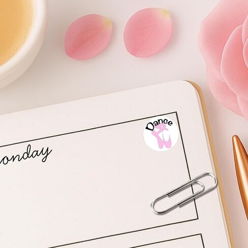 Dance Planner Sticker / 54 Fun Vinyl Stickers (1/2") / Pointe Ballet Dance Class Recital Sticker/Essential Productivity Life/Bujo Bulleted Journal (One Sheet, Pointe Shoe) in Kuwait