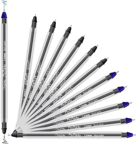Pin Point Double Ended Black and Blue Fine Pens 1.0mm- 12 Pack - Fine Tip Pens, Dual Color, Twin Ballpoint Pens – Nurses, Home, School, Office, Business in Saudi Arabia