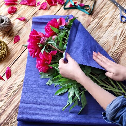 MECCANIXITY Crepe Paper Rolls 7.5ft Long 20 Inch Wide for Various Large Hanging Party Backdrop DIY Decoration, DIY Supplies, Blue Pack of 2 in Saudi Arabia