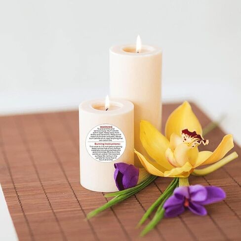 500 Pieces White Candle Warning Labels Candle Jar Container Stickers Candle Safety Stickers Decal Candle Warning Labels Stickers for Candle Making DIY Candle Jars and Tins Candle Making (1 inch) in Saudi Arabia